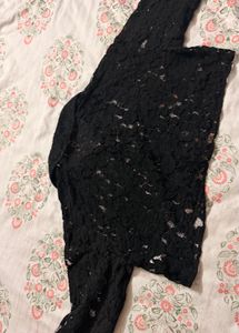 Black Lace Sheer Top