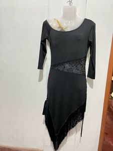 Black Fringe Dance Dress