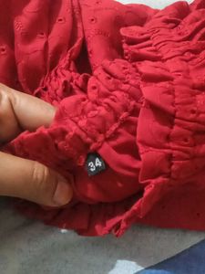 Red Off-Shoulder Top