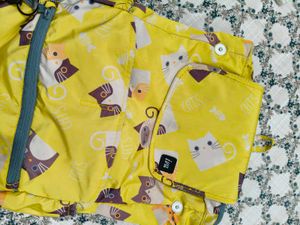 Cute Cat Print Yellow bagpack