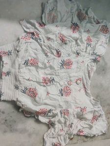 White Indo Western Crop Top
