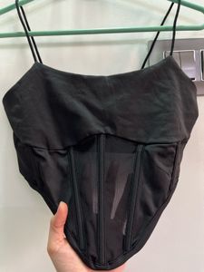 Black Corset Style Cami Top