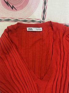 V-Neck Ribbed Long Sleeve Top