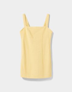 Bershka Yellow Mini Dress lining Shorts insid