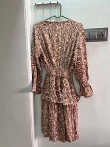 Stylish Zebra Print Tiered Dress