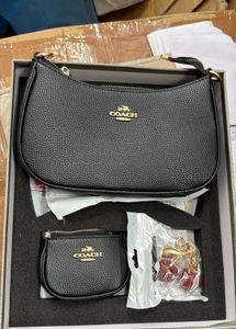 Coach Black Leather Handbag Set