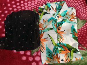combo set Men's Tropical &amp; Black Shirt Comb