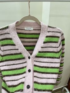 Multicoloured Striped Knit Cardigan