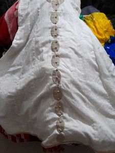 Elegant White Kurta with Gold Embroidery
