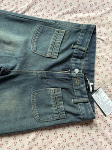 Vintage Wash Wide Leg Jeans