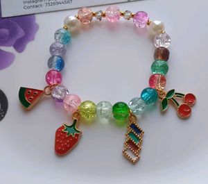 Cute Beaded Bracelet with Charms