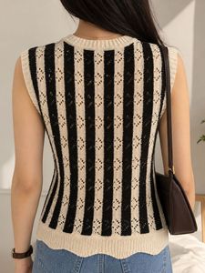 Striped Knit Sleeveless Top