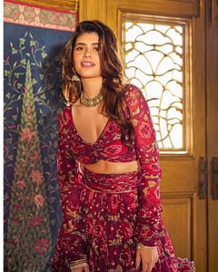 Stunning Red Floral Lehenga Set