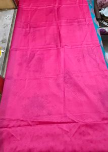 Premium Pink Silk Blend Saree | Designer Border