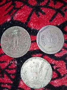 Vintage Indian 1 Rupee Coins