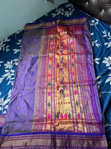 Purple Silk Paithani Saree with Blouse