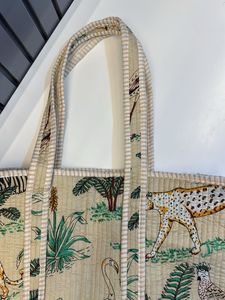 Brand 🆕 Exotic Jungle Block Print Tote Bag