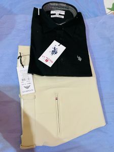 US Polo Shirt &amp; Armani Trousers Set