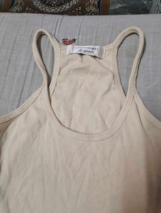 Cream Ribbed Camisole Top