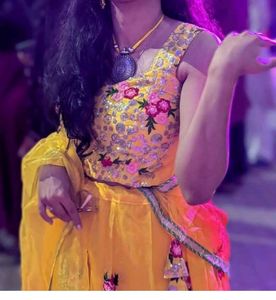 Yellow Embroidered Lehenga Choli Set