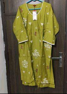 Beautiful Olive Green Kurta Set with Dupatta