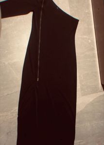 Chic One-Shoulder Black Midi Dress