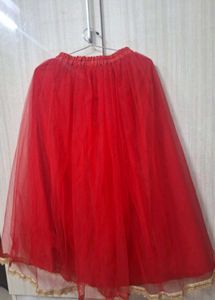 Vibrant Red lehnga choli with Gold Border