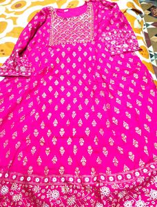 Long Stitched Flock Anarkali