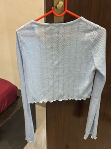 Light Blue Button-Up Cardigan