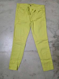 Bright Yellow Slim Fit Pants