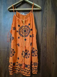 boho orange top<3