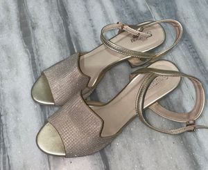 Sparkly Gold block heels Sandals