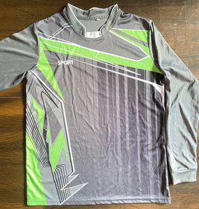 Grey & Neon Green Sports Jersey / Athletic Top