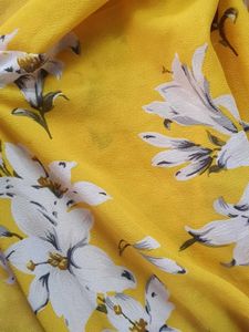 Yellow Floral Cold Shoulder Dress