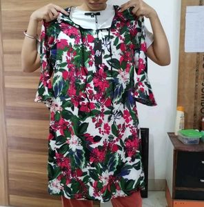 Floral Knee length A-line dress
