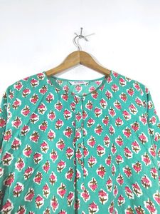 Sea Green Printed Kurta (Women's)