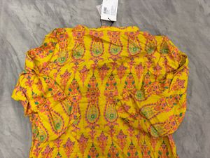 Vibrant Yellow Printed Kurta
