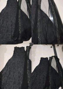 Elegant Black Embellished Dress Set