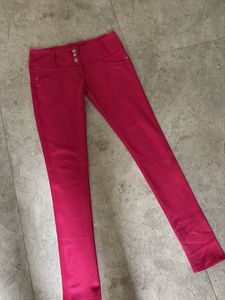 Hot Pink Skinny Fit Pants