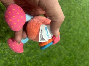 Pink and blue bird rattle - NATTOU