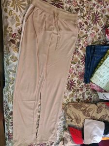 Beige Pants with White Stripe