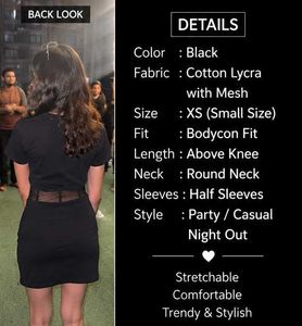 Chic Black Mesh Detail Mini Dress
