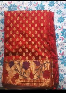 Beautiful Red Saree with Blouse