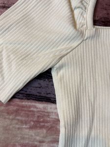 Elegant Square Neck Long Sleeve Top
