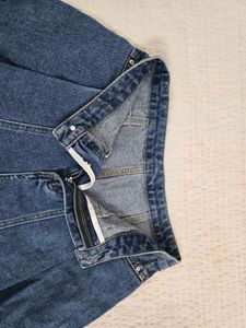 Denim Pleated Skirt Shorts waist 30