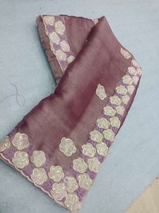 Elegant Floral Embroidered Saree