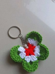 Crochet Tiranga Butterfly Keychain