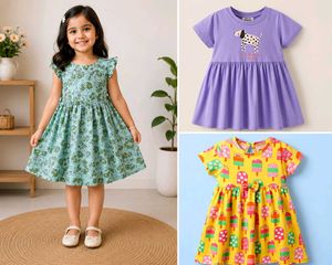 💜💛💚3 Frocks Set