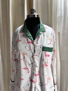 Flamingo Print Pajama Top