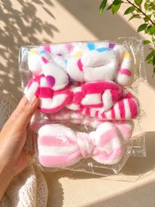 Cute Plush Bow Headbands Set of 3